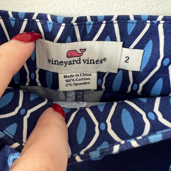 Vineyard Vines Blue Printed Mid Rise Shorts Size 2 / Small - Picture 6 of 6